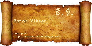Baran Viktor névjegykártya